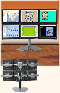 Computer Monitor Stand with Six LCD Monitors